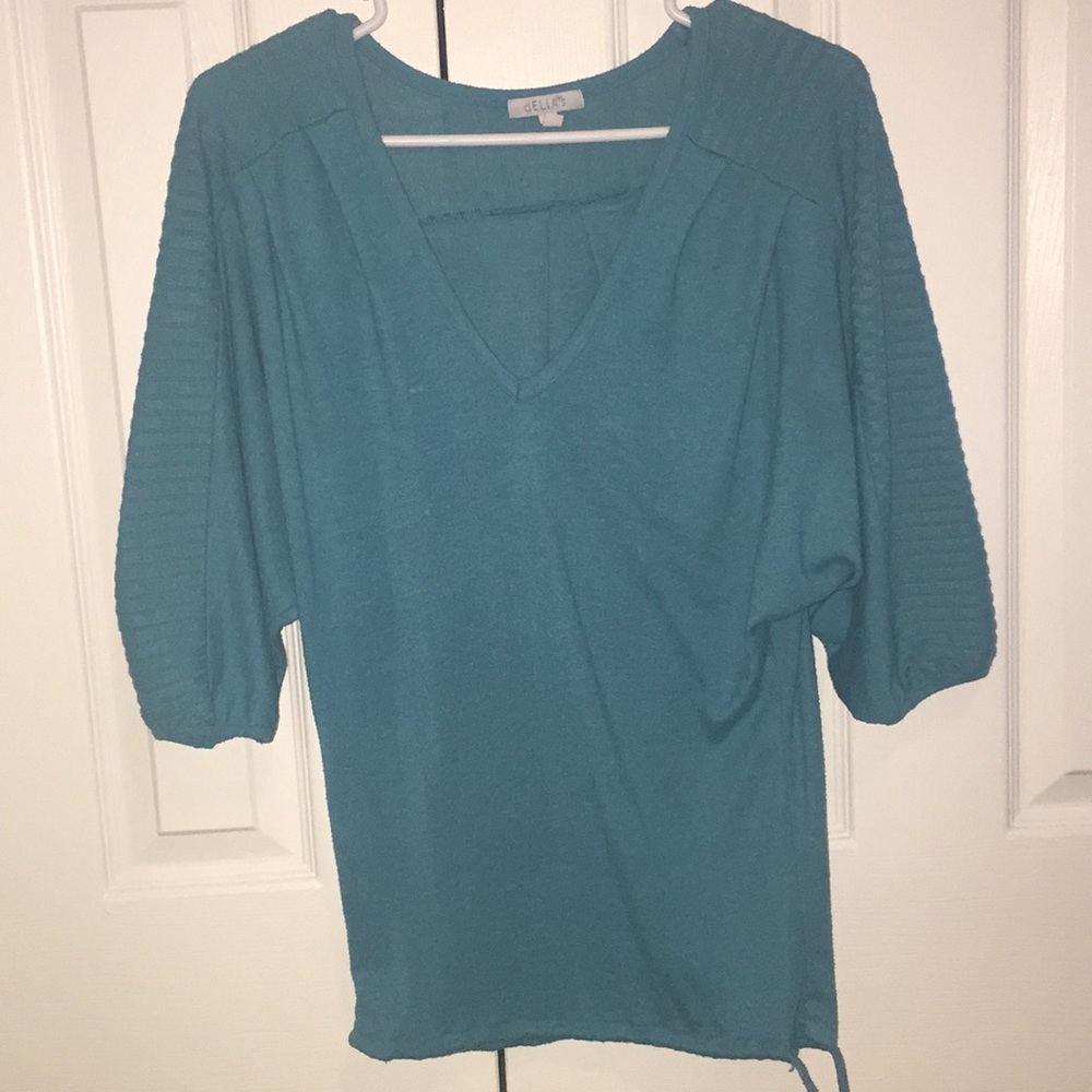 Teal v neck sweater/top